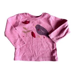 Baby Girl's Pink Chicken  Bird Long Sleeve Cotton T-shirt Size 12 Months
